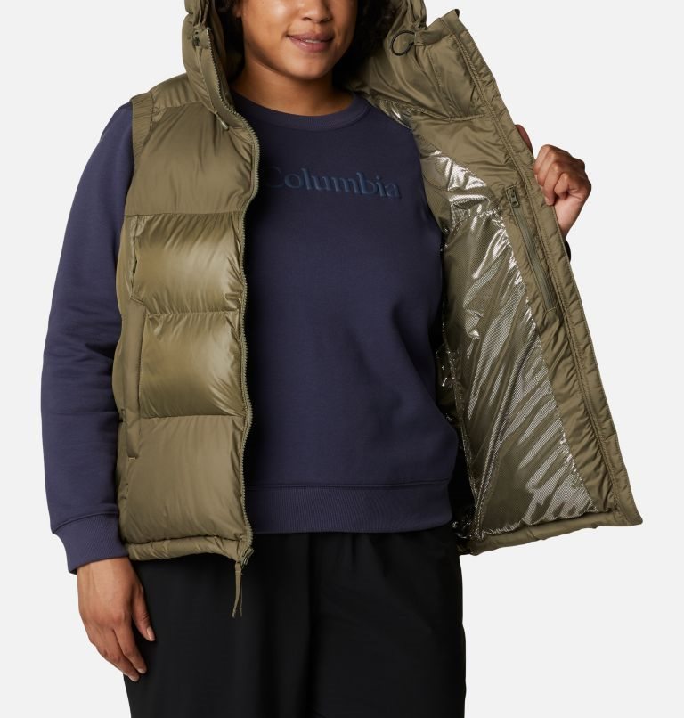 Women's Columbia Pike Lake II Insulated Vests Olive | Plus Size CA-QL361
